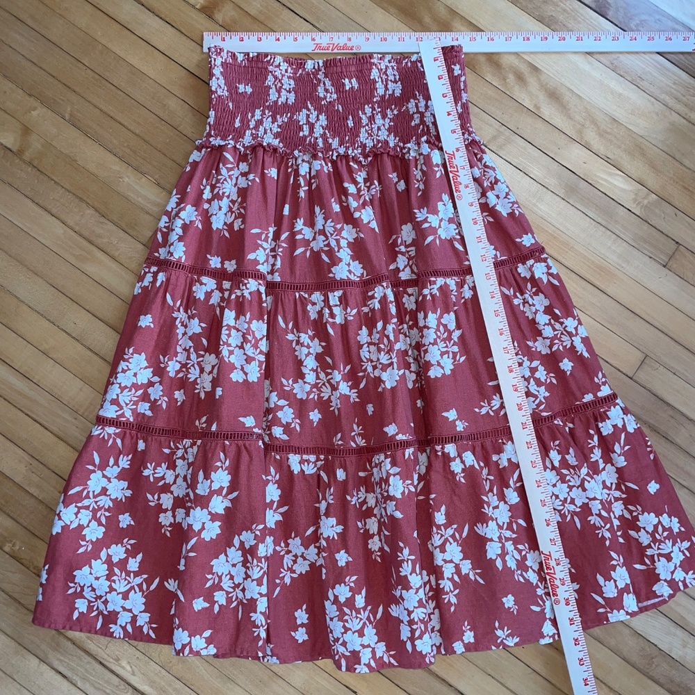 House of Harlow 1960 NWT Linen Skirt and Top Set Smocked Midi Boh… - Picture 8 of 13
